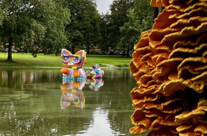 badpoes en guppy in de pioenvijver