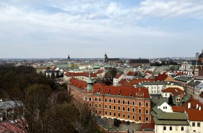 Krakau: uitzicht op de stad vanaf Kasteel Wawel