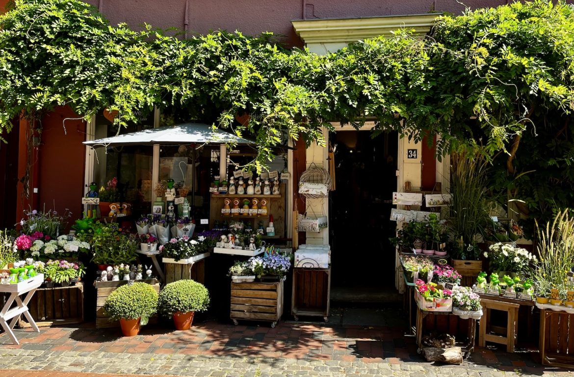 Etalage bloemenwinkel in Leer