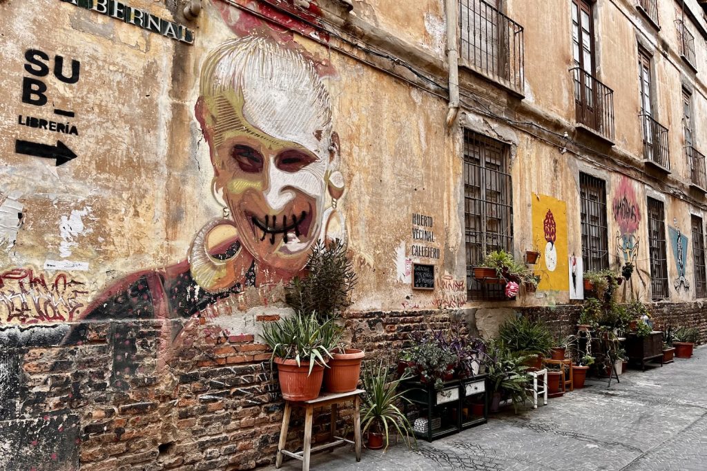 Muurschildering in de wijk Lagunillas, Malaga