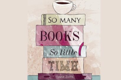 boekenlijstje, stapel boeken met quote illustratie