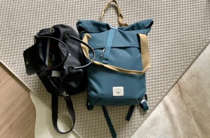 handbagage: rugzak en handtas als accessoire