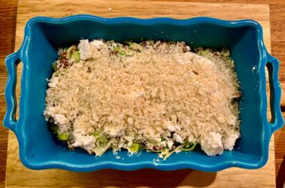 prei linzen gratin met knapperig fetalaagje