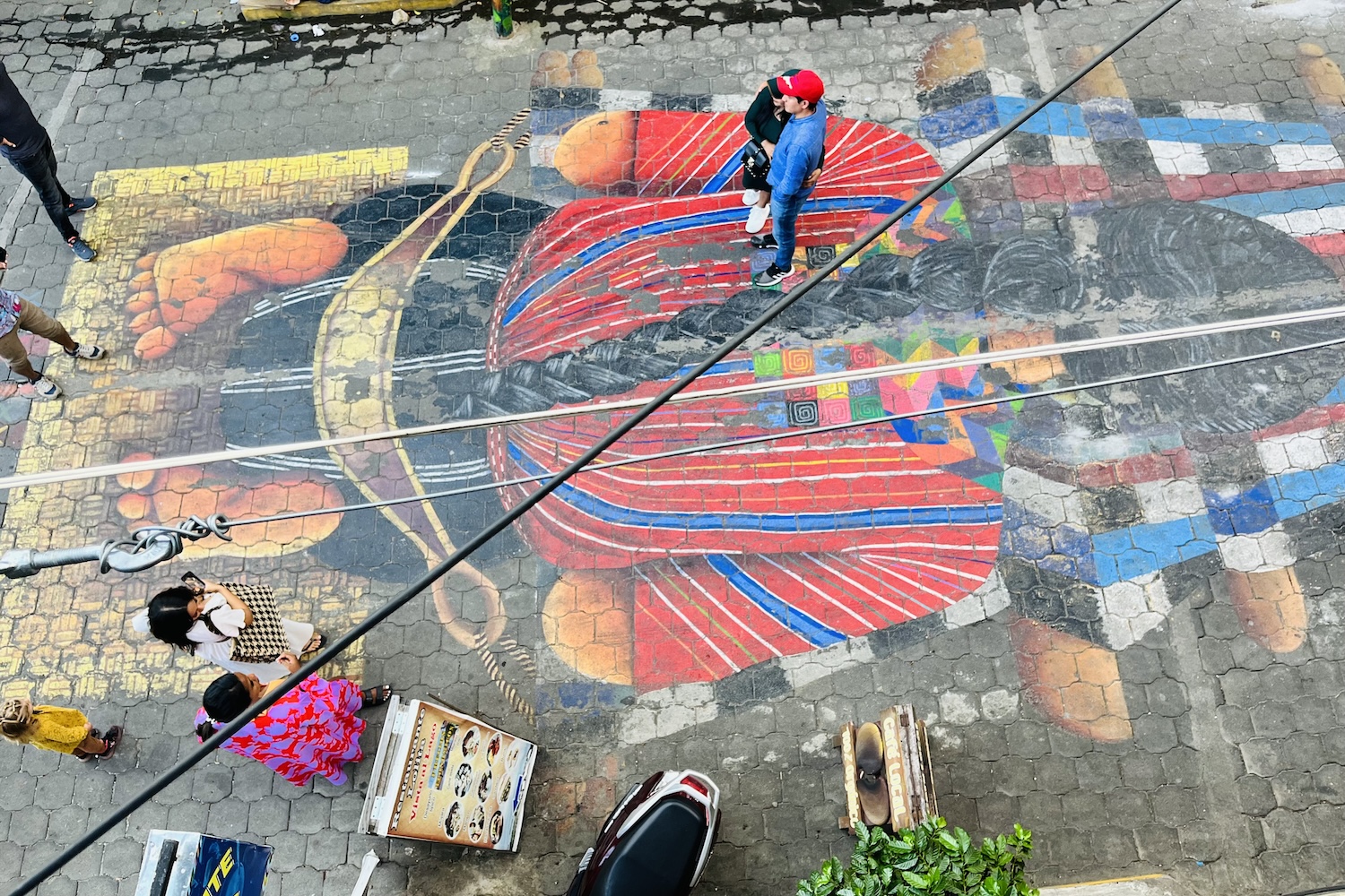 Straatschildering in San Juan la Laguna