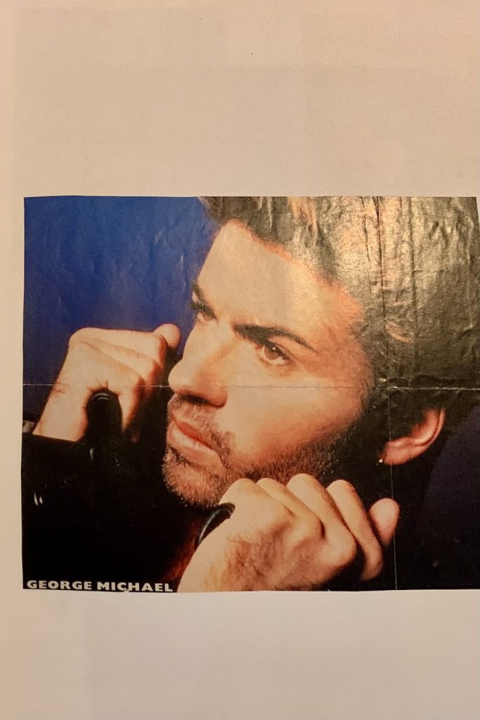 Foto van George Michael uit mijn plakboek over deze idool