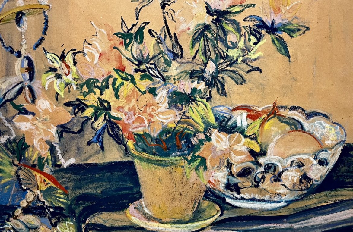 kunstwerk alida pot De ploeg bloemen