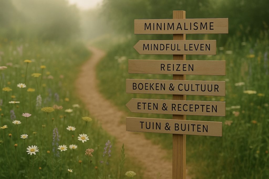 Start hier: foto met wegwijzers op de pagina waarin je leest wat je op het blog kunt vinden